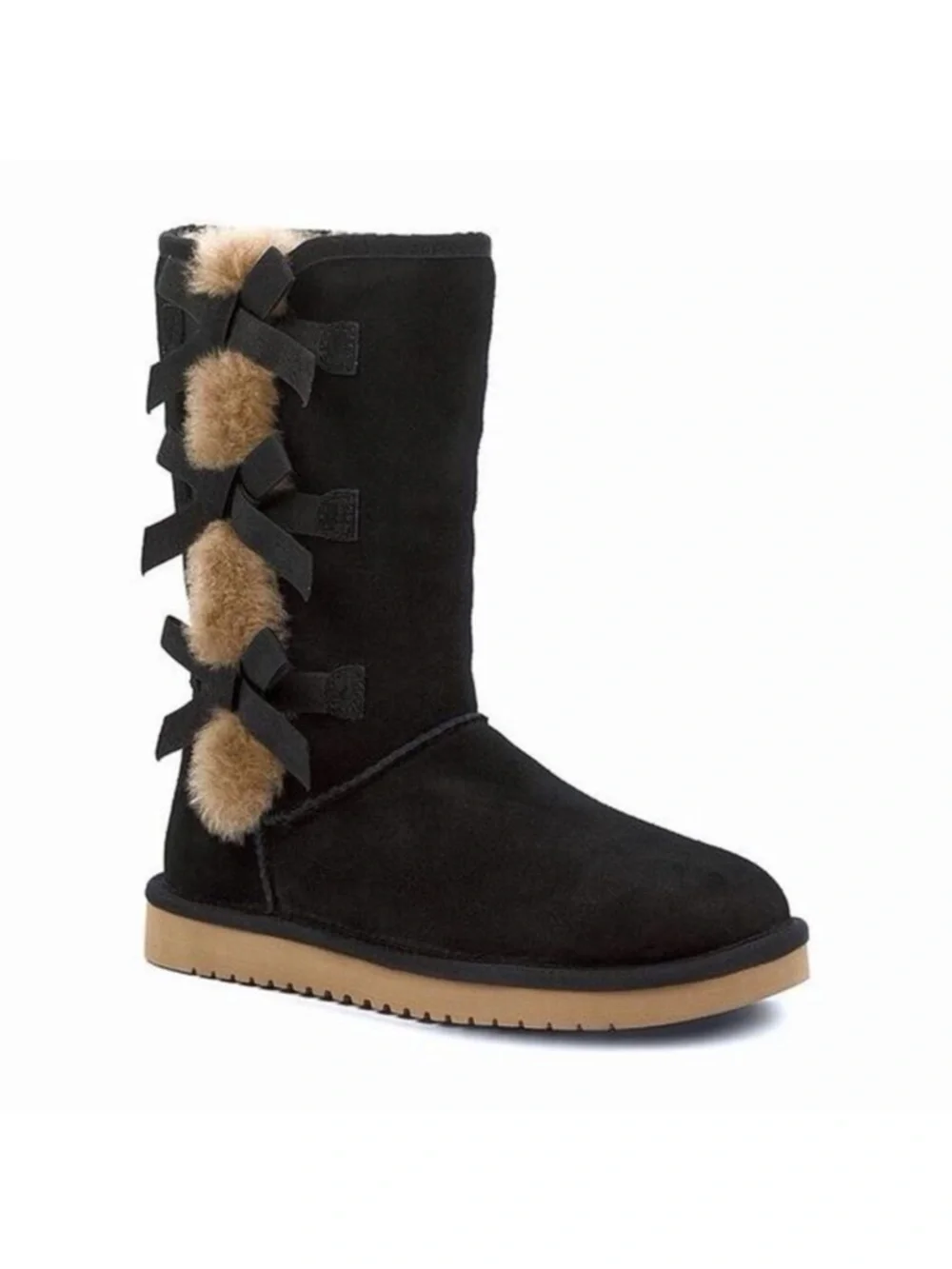 Koolaburra by UGG Victoria Tall Black Suede‎ Bow Winter Boots